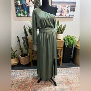 Satin One Sleeve Formal Dress